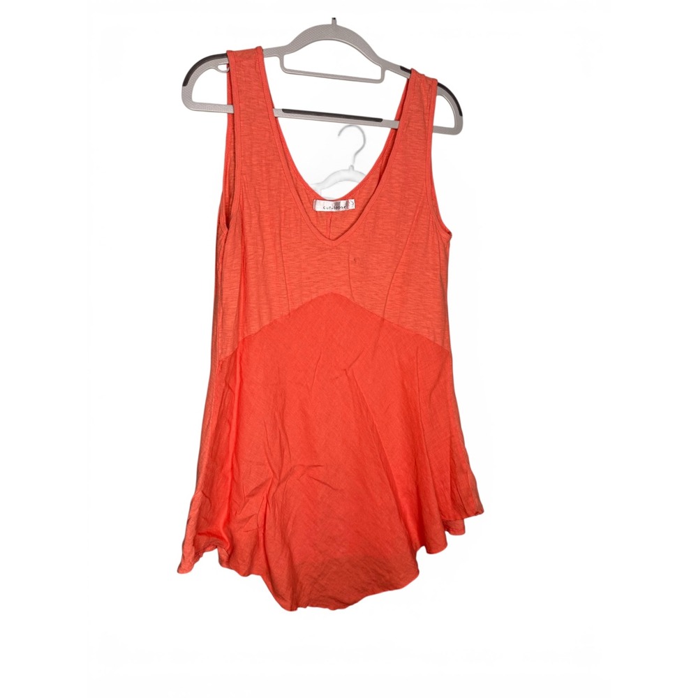 Cut loose pink sleeveless peach‎ tunic blouse lagenlook